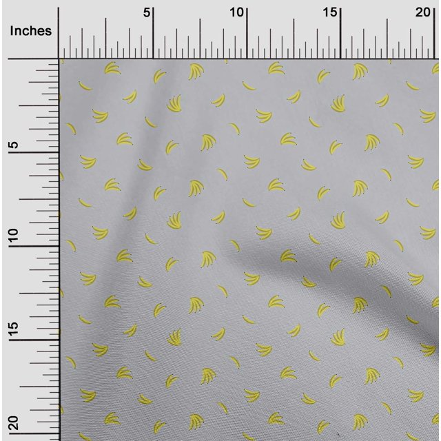 oneOone Georgette Viscose Fabric Banana Fruit Print Sewing Fabric BTY 42 Inch Wide