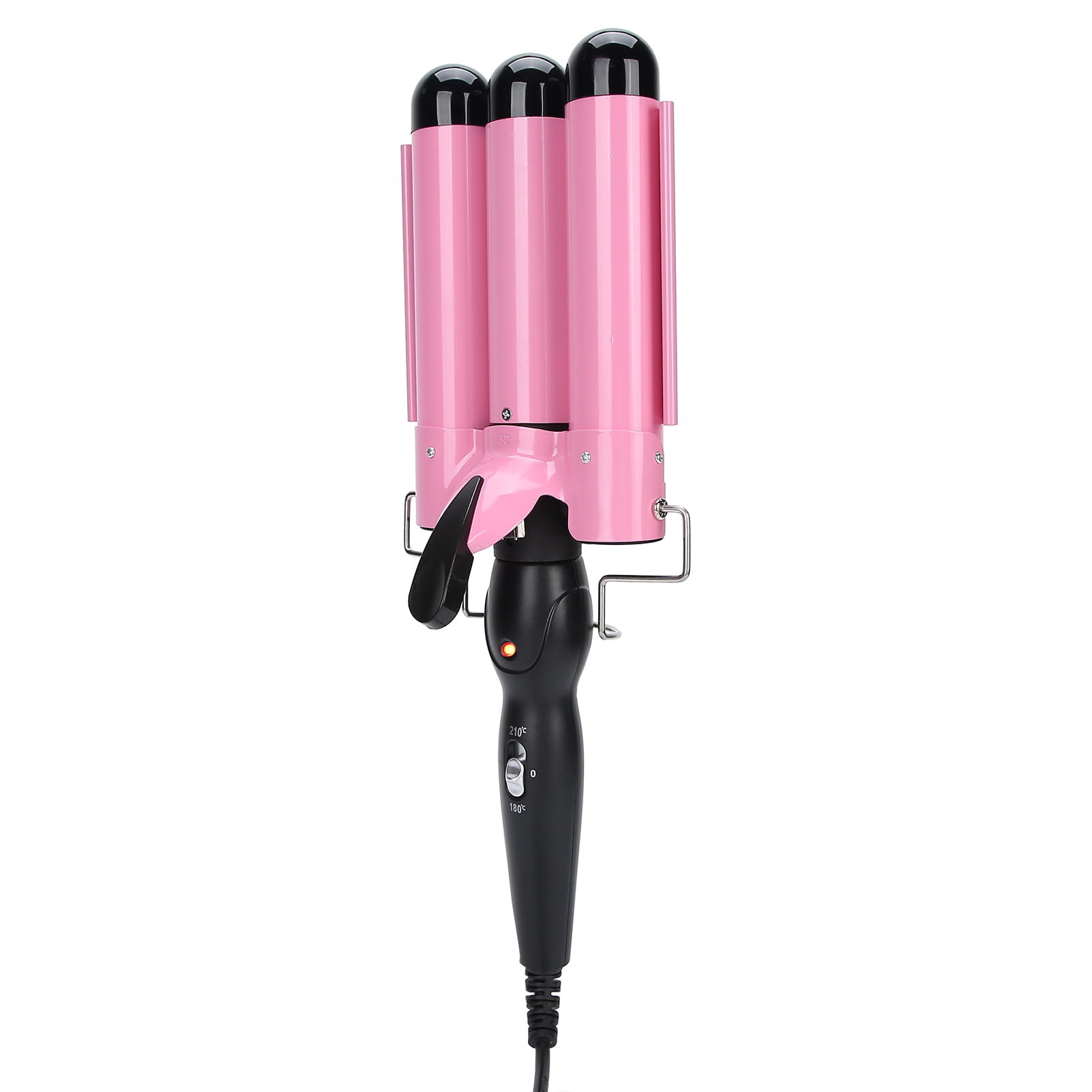3 Barrel Curling Iron Wand Hair Curler Waver Styling Tool Pink Alloy 110V~240V