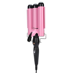 3 Barrel Curling Iron Wand Hair Curler Waver Styling Tool Pink Alloy 110V~240V