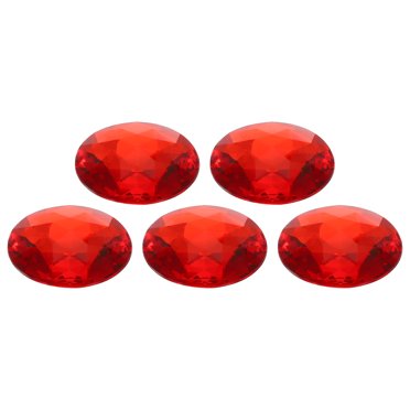 Unique Bargains Acrylic Flat Back Rhinestones 5 Pcs 2 Inch Round Artificial Gemstone Craft Bead Jewelry Making Red