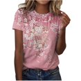 thumbnail image 2 of jovatis Hauts pour Femmes Tendance 2024, T-Shirt Imprimé de Mode pour Femmes à Manches Courtes, Blouse à Col Rond, Hauts Décontractés, 2 of 4