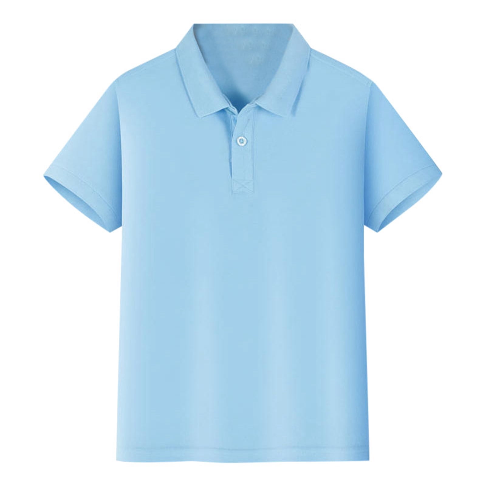 Hiiyo Kids Girls Short Sleeve Polo Shirt Children Solid Color Basic Unisex Polos
