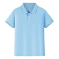 thumbnail image 2 of Polos à Manches Courtes pour Garçons, Enfants, Décontracté, Col en V, Uniforme Scolaire, Polo Piqué de Golf, 2 of 7