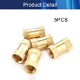 thumbnail image 4 of Wekity Knurled Insert Nuts, Female Thread Brass Embedment Nut M8 x 16mm H x 10mm OD Heat Set Insert Nut for Printing 3D Printer and More Projects 5pcs-0621, 4 of 5