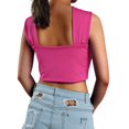 thumbnail image 3 of Women Criss Cross Tank Tops Sleeveless Solid Color Cutout Crop Tops, 3 of 5