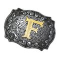 thumbnail image 4 of fastboy Western Cowboy Golden Initial Letter A-Z Belt Metal Buckle Accessory Men's letter F 1Set, 4 of 6