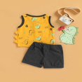 thumbnail image 3 of Ensembles pour Garçons Débardeur Sans Manches Col Rond Lettres Shorts d'Arbre, 3 of 6