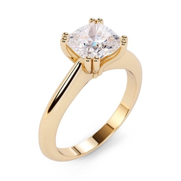 Bague de Fiançailles Solitaire Coussin 2,00 Ct Diamond pour Femme en Or Jaune Massif 18K