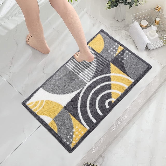 Xihbxyly Rug Area Rug Living Room Bedroom Rug Bathroom Floor Mat Microfiber Inkjet Printing Bathroom Absorbent Foot Mat Bedroom Door Mat Non Slip Mat Flocked Carpet Geometric Pattern