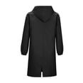thumbnail image 4 of Women‘s Plus Size Solid Color Button Pocket Recreational Hooded Long Sleeve Windbreaker Coat Tops, 4 of 4