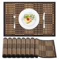 thumbnail image 1 of 8 Pcs Bamboo Placemats, Heat Resistant Dining Table Mats, Washable Place Mats with Polyester Borders, Rustic Bamboo Mats for Dining Table, 17.7×11.8", 1 of 5