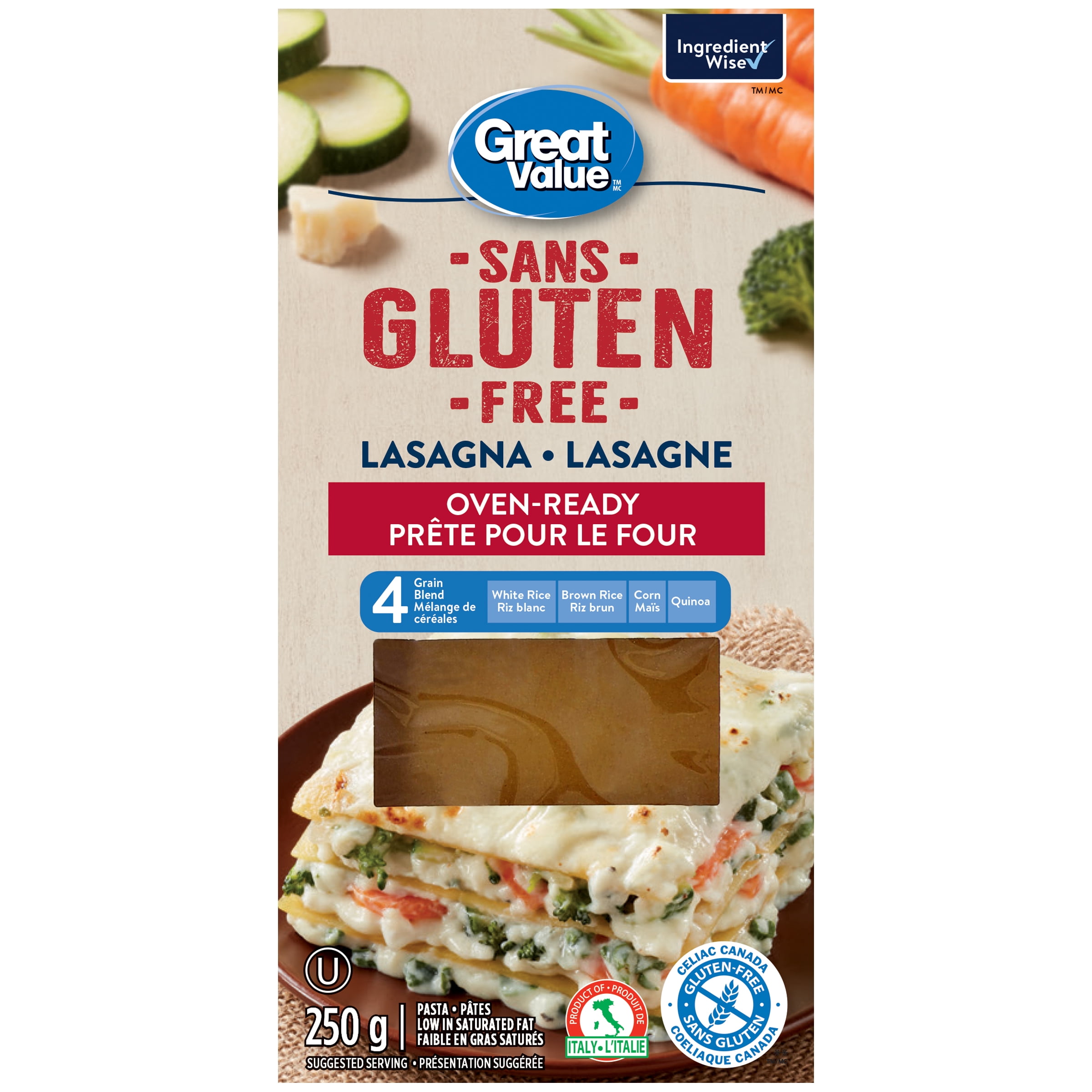 Great Value Gluten-Free Oven-Ready Lasagna