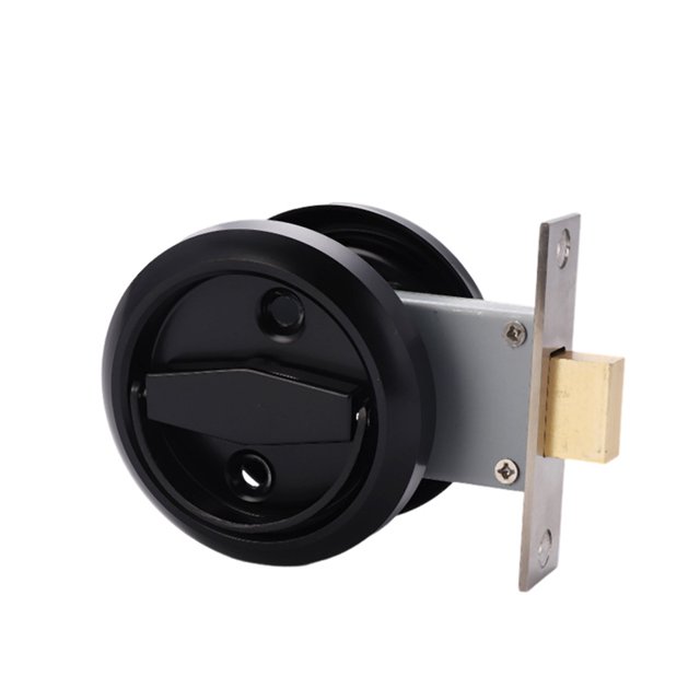 EastVita Round Recessed Door Lock, 304 Stainless Steel Keyless Pocket Door Lock, Hidden Recessed Cup Install Door Handles, Corridor Sliding Door Lock for Privacy Pocket Door
