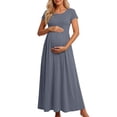 thumbnail image 2 of Sentmoon Robes de Maternité Respirantes Coupe Ajustée Robe à Manches Courtes 2026 Été Couleur Unie Manches Courtes Encolure Carrée Robes Semi-Formelles pour Femmes Chic pour le Travail et la Fin de Semaine S-TTTG, 2 of 8