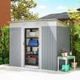 thumbnail image 2 of Outsunny 7' x 3.6' Metal Outdoor Storage Shed w/ Sliding Doors Grey, 2 of 10