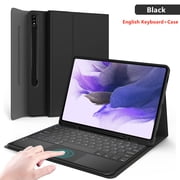 Keyboard Case for Samsung Galaxy Tab S7 FE S8 S9 Plus Ultra Tablet Case Wireless Bluetooth Keyboard Cover for Tab S6 Lite A8 English Black S7 11 inch