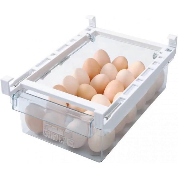 Organisateur de Frigo, Tiroir Coulissant, Boîte de Rangement pour Frigo, Bac de Frigo au Design Unique