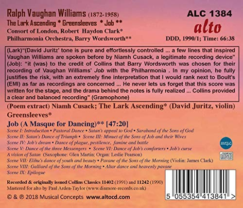 Vaughan Williams : The Lark Ascendant Vert Manches; Job (un Masque pour Danser)