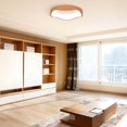 thumbnail image 2 of Costway LED Mount Ceiling Light 24W 3000K Lamp Fixture Wood Pattern Living Room Natural, 2 of 9