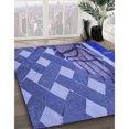 thumbnail image 3 of Ahgly Company Tapis d'Intérieur Lavable à la Machine, Carré, Transitionnel, Bleu Ciel, Tapis de Zone, 6 Pieds Carré, 3 of 7