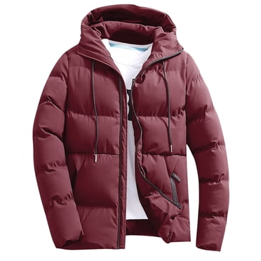 Miqool Manteau Matelassé à Capuche pour Homme, Doudoune Légère en Coton, Manteau d'Hiver Chaud, Vêtement d'Extérieur
