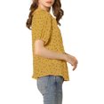 thumbnail image 4 of INSPIRE CHIC Women's Floral Puff Sleeves Pleated Collar Button Down Shirt, 4 of 5