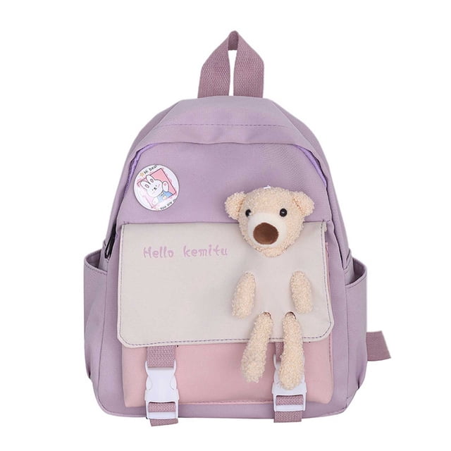 Cute Patchwork Backpack For Kids Stylish School Bag Lightweight Durable Design Comfortable Daily Commute Casual Wear