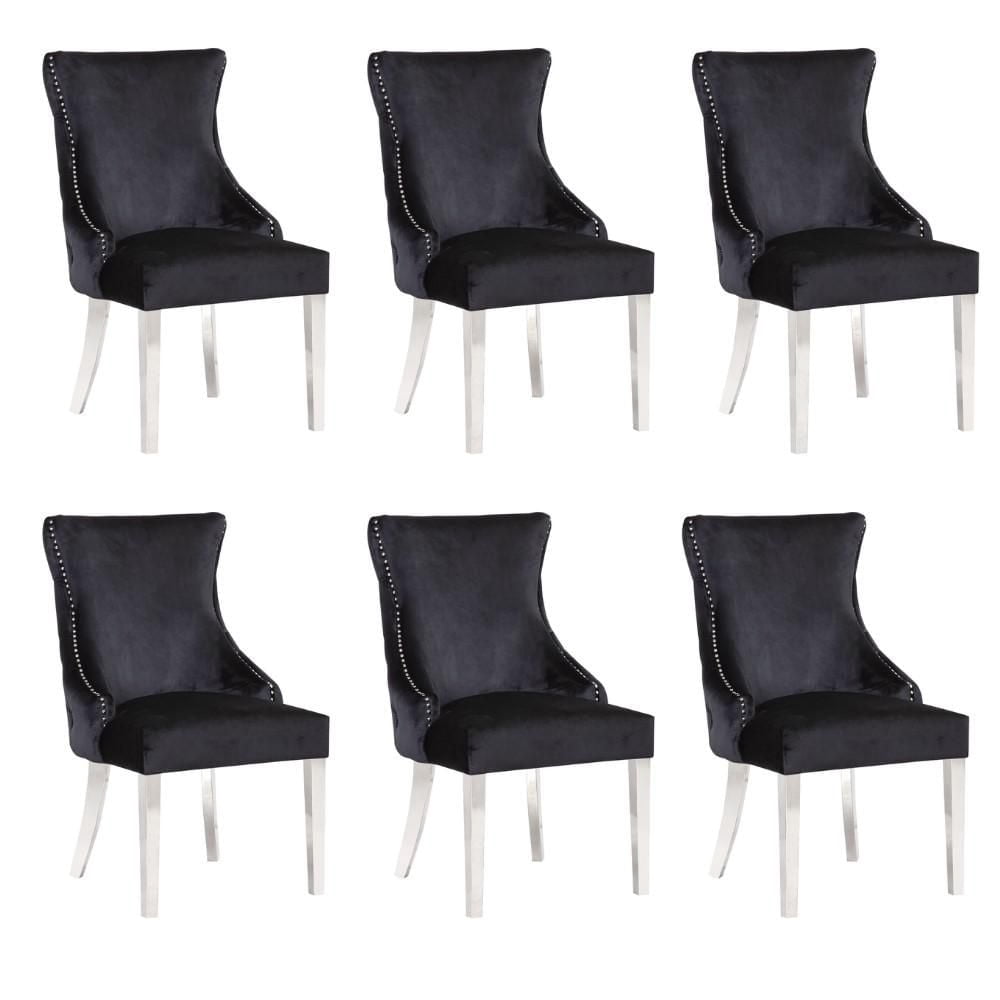 CHAISE STONEFORT – ACIER en noir ENSEMBLE DE 6