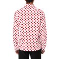 thumbnail image 3 of INSPIRE CHIC Men's Shirt Polka Dots Pattern Point Collar Long Sleeve Button Down Shirt 46 Pink, 3 of 6