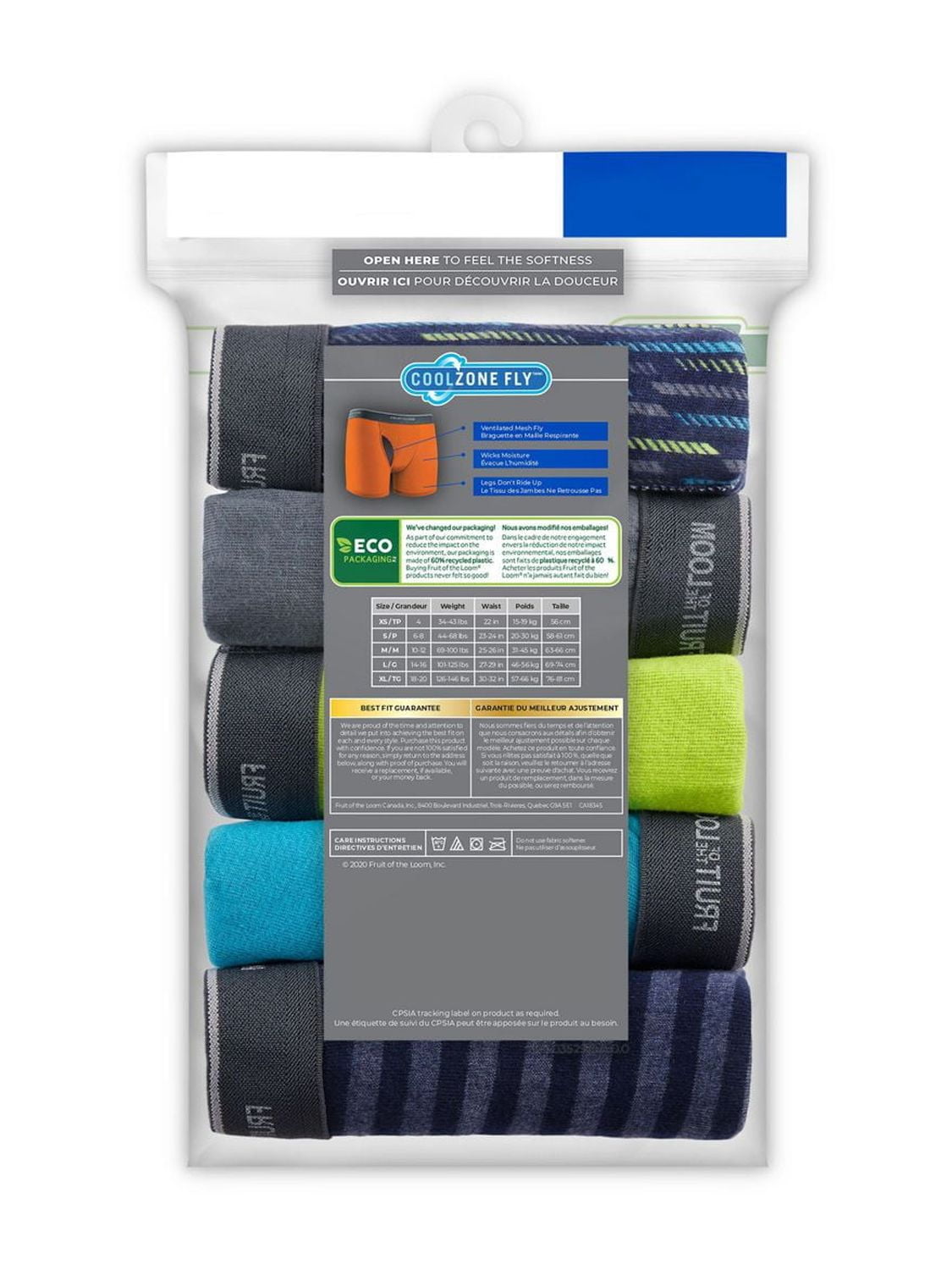 Fruit of the Loom Boys' CoolZone Boxer Briefs, 5-Pack