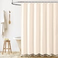 thumbnail image 1 of Liquidation des Offres du Jour! Rideau de Douche en Tissu Boho Rideau de Salle de Bain avec Pompon Rideau de Bain en Tissu Texturé Ensemble de Rideau de Douche Moderne avec Crochets, 1 of 6