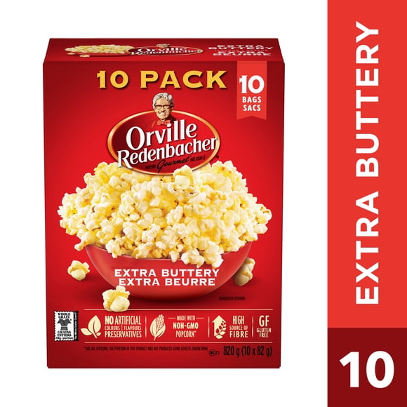 Orville Redenbacher Maïs Soufflé - pour Micro-Ondes Extra Beurre - (10 Sacs x 82g)