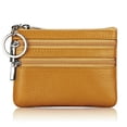 thumbnail image 3 of HLONK Men Leather Coin Purse Card Wallet Clutch Double Zipper Small Change Bag, 3 of 11