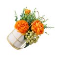 thumbnail image 2 of mmirethe Fake Peony Silk Hydrangea Flower Realistic Appearance Artificial Flowers With Vase Simulation Flower Set Low Maintenance Pinellia orange 1Set, 2 of 6