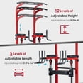 thumbnail image 3 of Soges Pull Up Bar 10 Adjustable Height Power Tower Dip Station for Enhanced Fitness, Multi-Functional Power Rack Workout Machine for Home Gym Strength Training Fitness Exercise Equipment,Red, 3 of 8