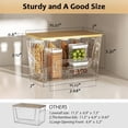thumbnail image 3 of 2 Pack Potato Storage Bin,DELAMU Clear Stackable Pantry Organizer with Bamboo Lid, 3 of 8