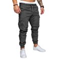 thumbnail image 4 of FOCUSNORM Pantalon Cargo Homme Couleur Unie, Coupe Ample Taille à Cordon, 4 of 9