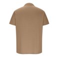 thumbnail image 3 of Dvkptbk Homme Décontracté Uni Col Rabattu Chandail à Rayures Haute Élasticité Manches Courtes Blouse, 3 of 7