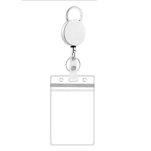 Bobines de Badge Rétractables en Métal Robustes avec Porte-Identité, Porte-Cartes-Clés et Pince-Ceinture Porte-Clés pour Utilisation