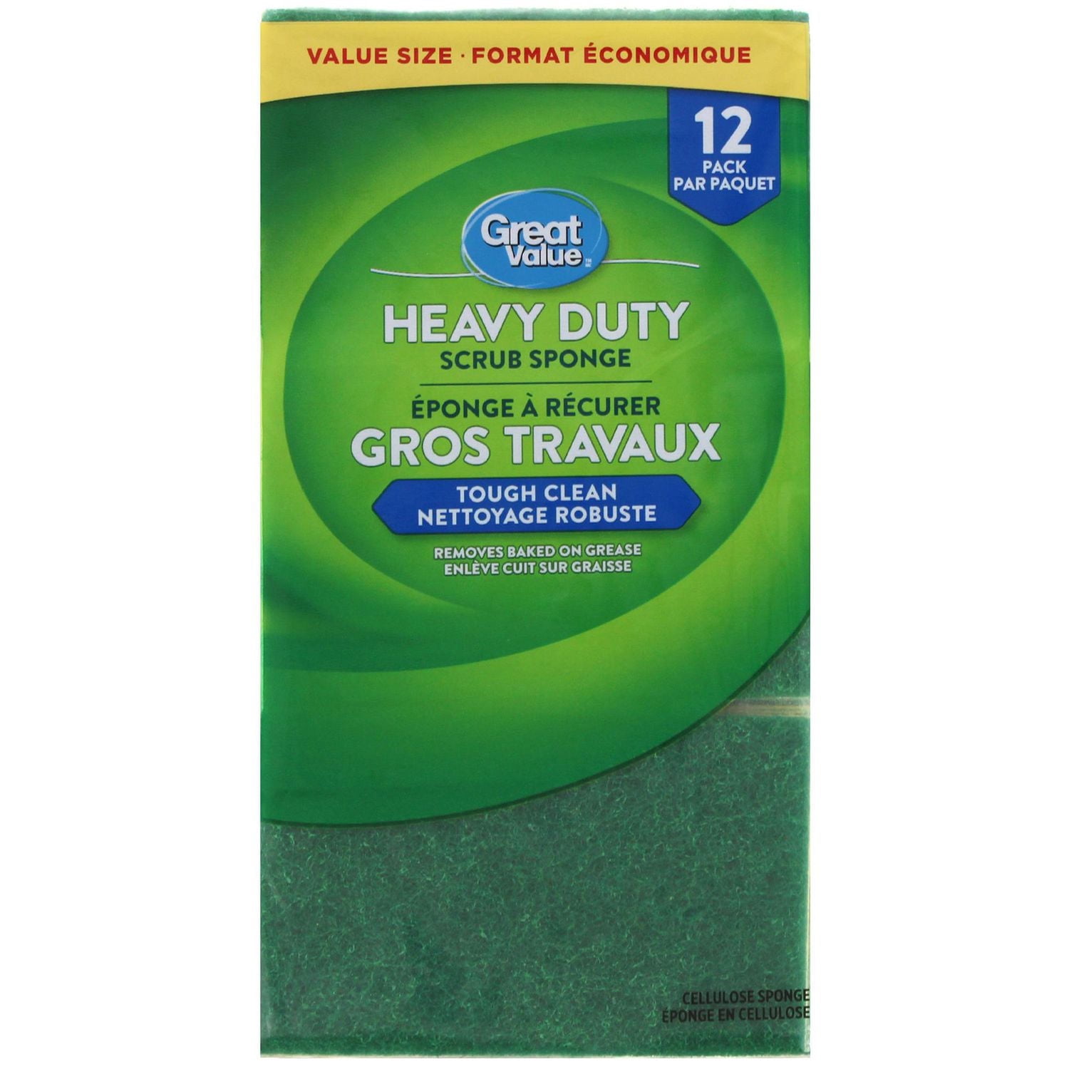 Great Value Heavy Duty Scrub Sponge, 12-Count