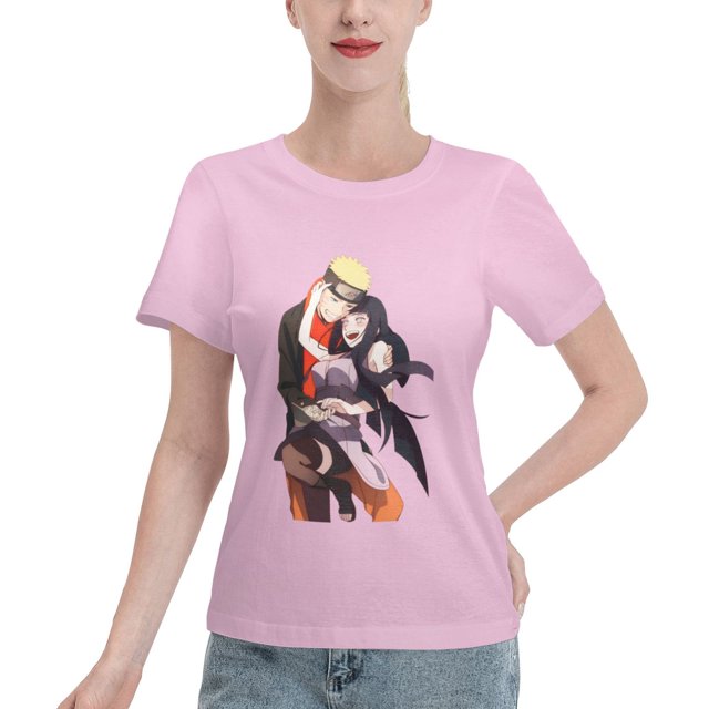 T-Shirt Basique à Manches Courtes pour Femmes Naruto Naruto Hinata