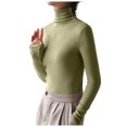 thumbnail image 1 of Besolor Chandails à Col Montant pour Femmes à Manches Longues, Coupe Ajustée, Basiques, Couche de Base, T-Shirts Extensibles, sous-Vêtements Thermiques, Chemises, 1 of 5