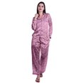 thumbnail image 1 of Moomaya Ensemble de Pyjama à Manches Longues et Shorts pour Femmes, Pyjama en Satin à Boutons pour Femmes, 1 of 6