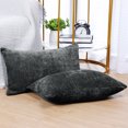 thumbnail image 2 of PiccoCasa Ensemble de 2 Housses de Coussin Décoratives Hydrofuges Douces Noir 12x20 Pouces, 2 of 7