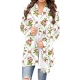 thumbnail image 2 of Cardigan à Manches 3/4 pour Femmes, Cardigan à Manches Longues à Imprimé Floral, Veste Haut, Cardigans pour Femmes en Liquidation, 2 of 6