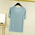 thumbnail image 4 of Weiqiqre T-Shirt à Col Rond pour Femme à Manches Courtes Ajusté T-Shirt Mince Uni Haut de Pyjama Pyjama à Manches Courtes, 4 of 7