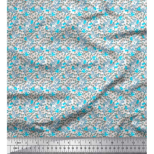 Soimoi Rayon Fabric Flower Artistic Printed Craft Fabric by The Yard 56 Inch Wide