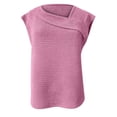 thumbnail image 4 of Womens Tops Dressy Casual Cap Sleeve Asymmetrical V Neck Work Shirts Blouses, 4 of 4