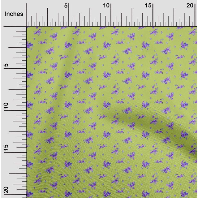 oneOone Cotton Poplin Fabric Leaves & Flower Floral Print Fabric BTY 42 Inch Wide