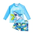 thumbnail image 1 of MIASHUI Boys Two Piece Rash Guard Swimsuits Sets Kids Long Sleeve Sunsuit,Blue,6-7 Years, 1 of 7